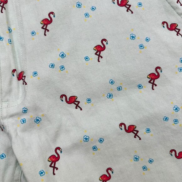 Raw Yarn Industries Flamingo Stretch Twill Shorts Mint Green Preppy Size 36 - Picture 2 of 4